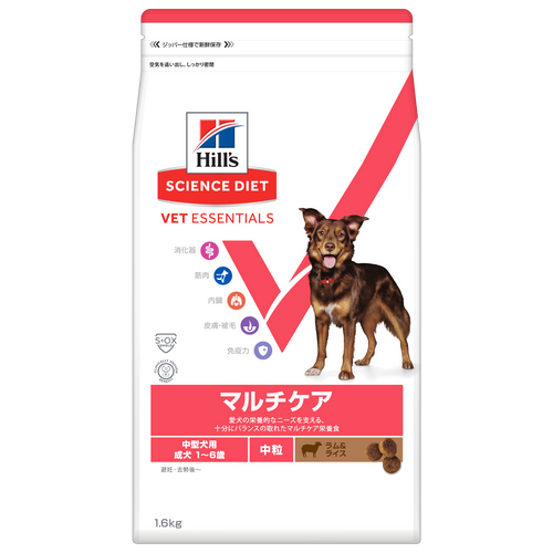 中型犬用 マルチケア 中粒 成犬 1～6歳 ラム＆ライス | ヒルズ