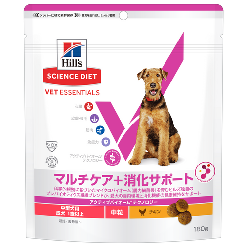 中型犬用 マルチケア＋消化サポート 中粒 成犬 1歳以上 チキン
